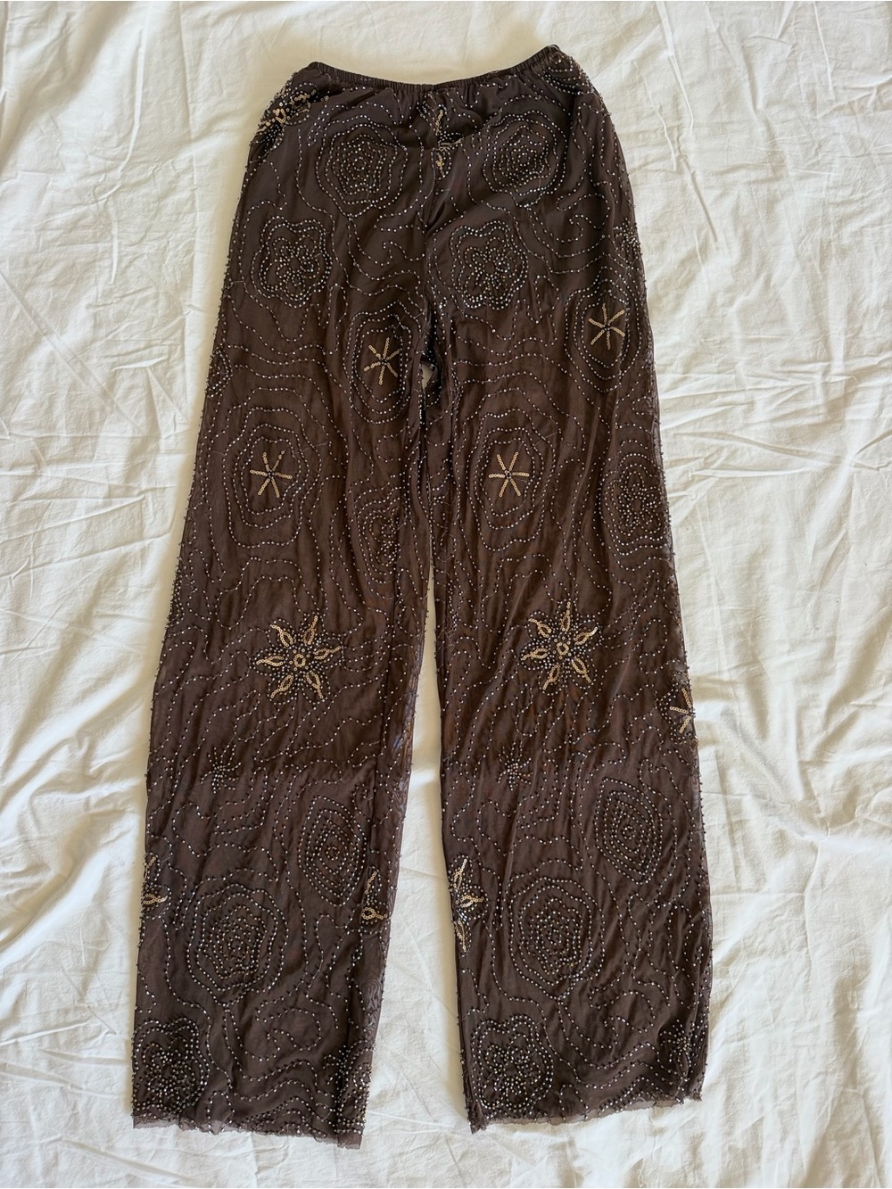 Zara Sequin-Embellished Top & Pants set in brown - Picture 8 of 16